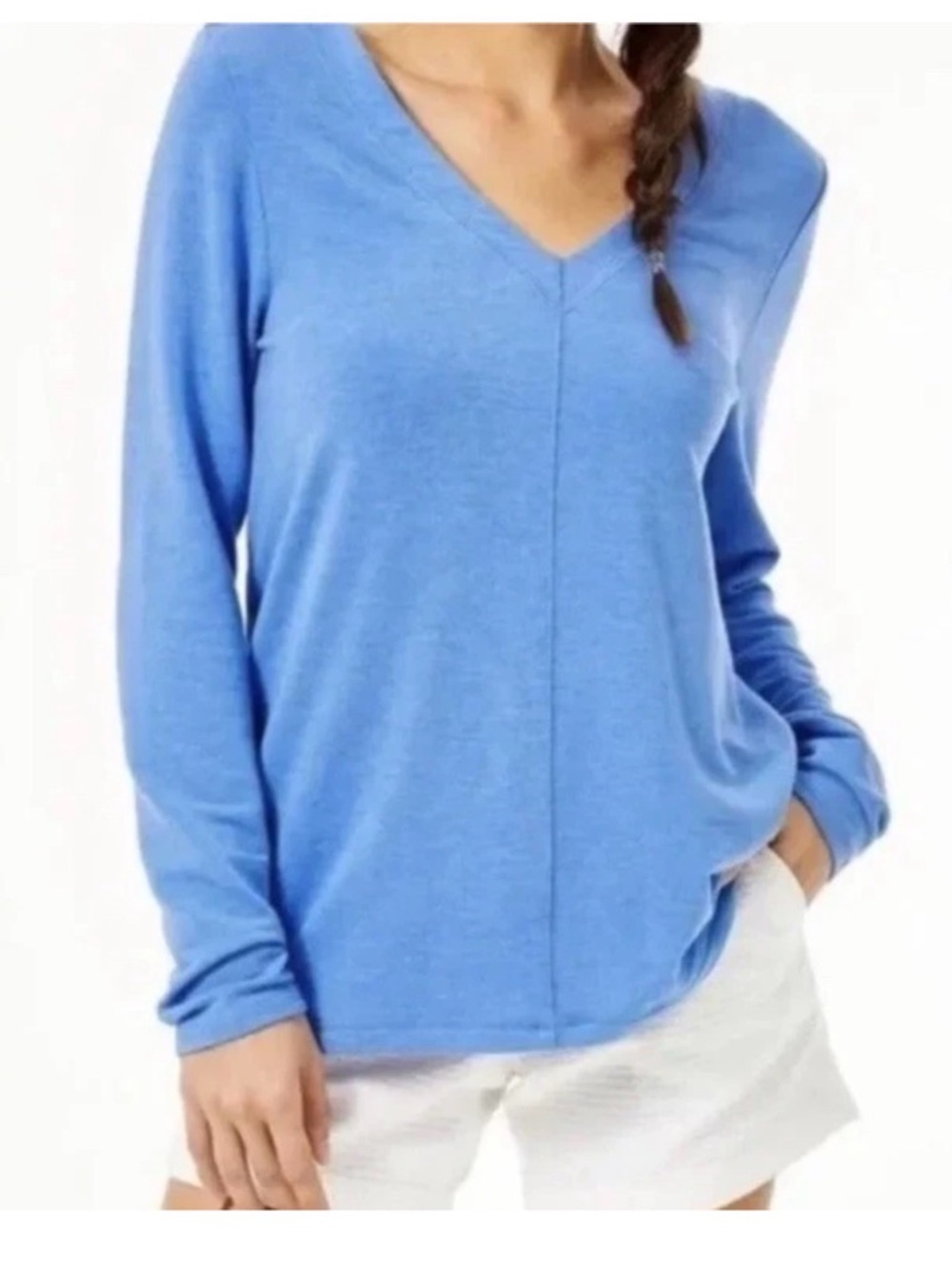 Lily Pulitzer‎ Luxletic Modal Areli Pullover in Heathered Bennett Blue Large